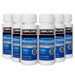 Kirkland Minoxidil 5% Extra Strength for Men 6 Month Supply (6 Bottles) Unscented USA Variant