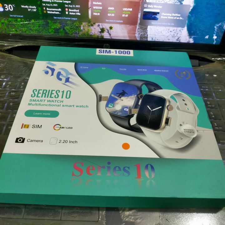 SIM-1000 Series 10 5G SIM Smartwatch 2.2" AMOLED Camera Bluetooth Call Wireless Charging