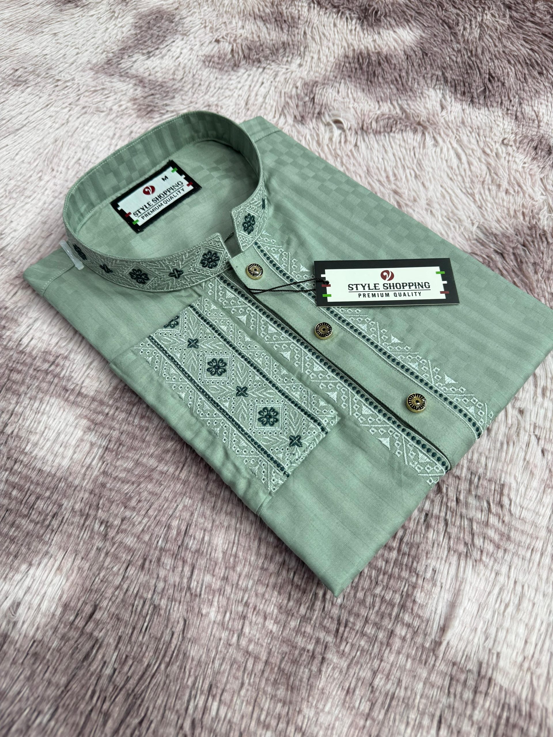 Premium Embroidery Panjabi Eid 2026 | Indian Fancy Cotton Fabric with Exquisite Handcrafted Details