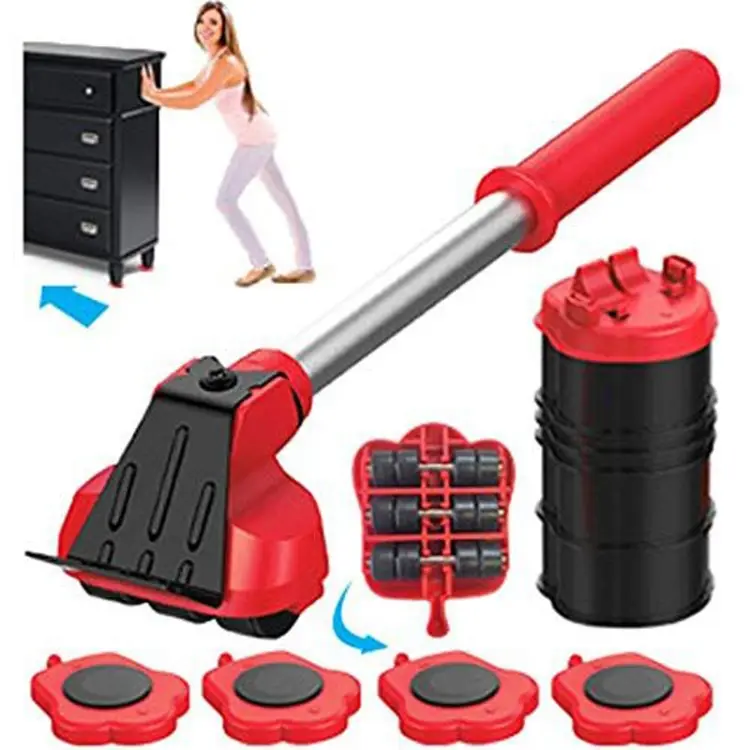 5 Piece Furniture Moving Heavy Hand Tool Set Furniture Lifter Mover for Sofa Bed Cabinet Wheel Bar + Mover Roller Transport - Image 2