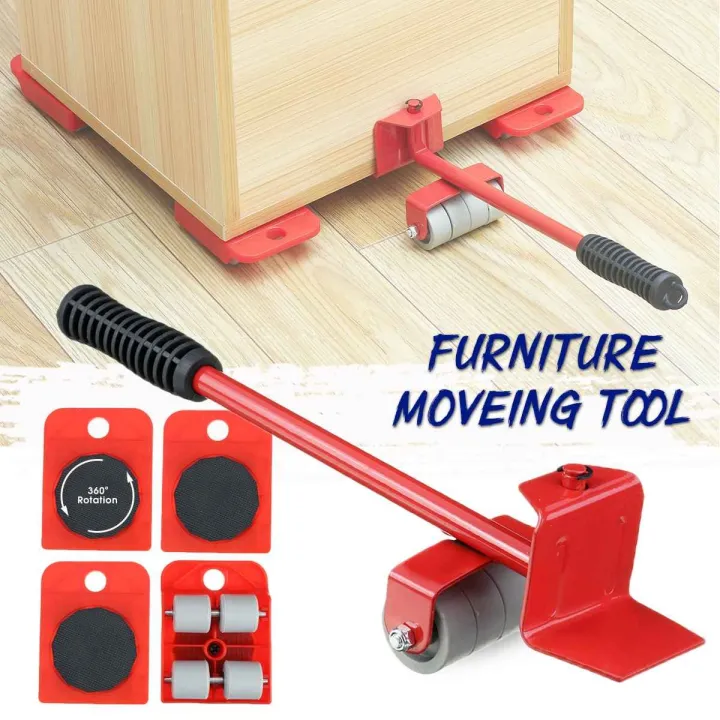 5 Piece Furniture Moving Heavy Hand Tool Set Furniture Lifter Mover for Sofa Bed Cabinet Wheel Bar + Mover Roller Transport - Image 11