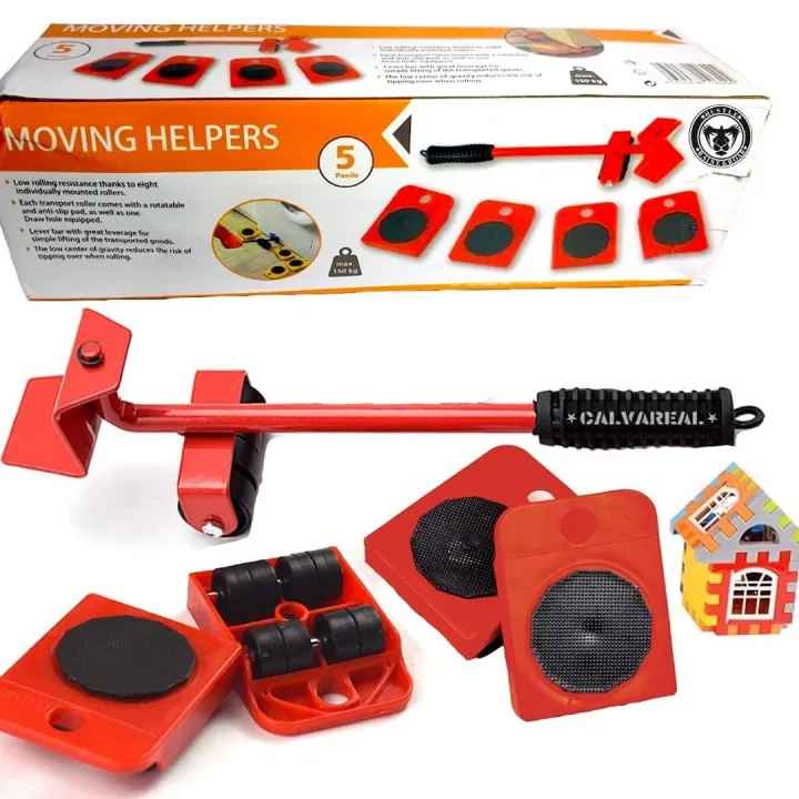 5 Piece Furniture Moving Heavy Hand Tool Set Furniture Lifter Mover for Sofa Bed Cabinet Wheel Bar + Mover Roller Transport - Image 12