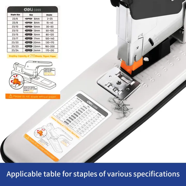 Deli Heavy Duty Stapler, 210 Sheets Capacity - Image 5