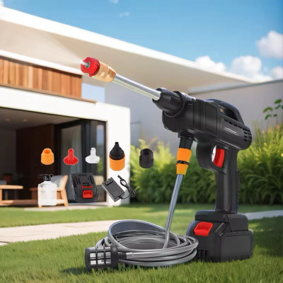 High Power Car Washing Guns Wireless Rechargeable Portable High-pressure Water Pump 21V - Image 3