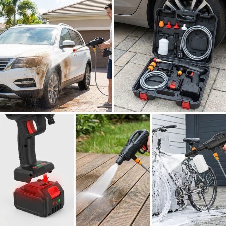 High Power Car Washing Guns Wireless Rechargeable Portable High-pressure Water Pump 21V