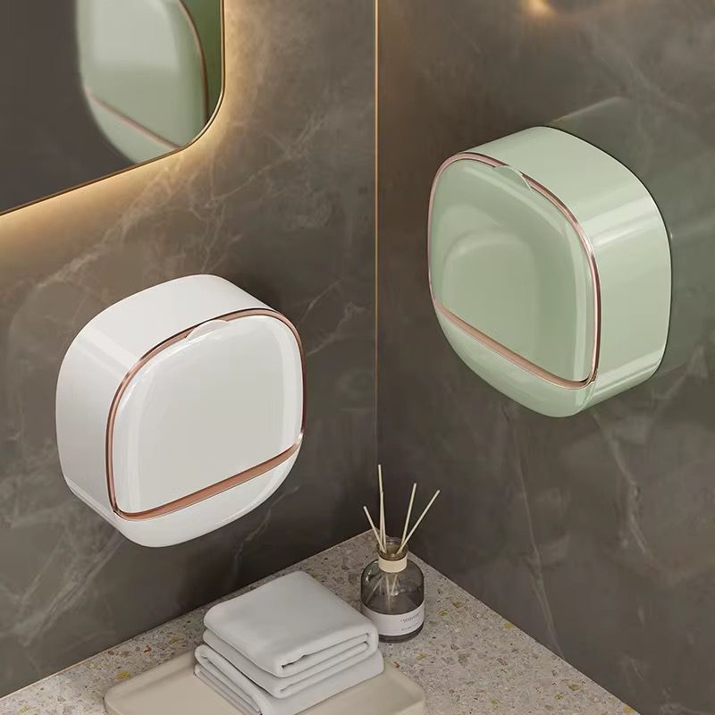 Luxury Soap Holder with Drain Tray, Soap Box Light Luxury Multi-Functional, Keep Soap Bars Dry, Adhesive Soap Case Box Wall Mounted for Shower