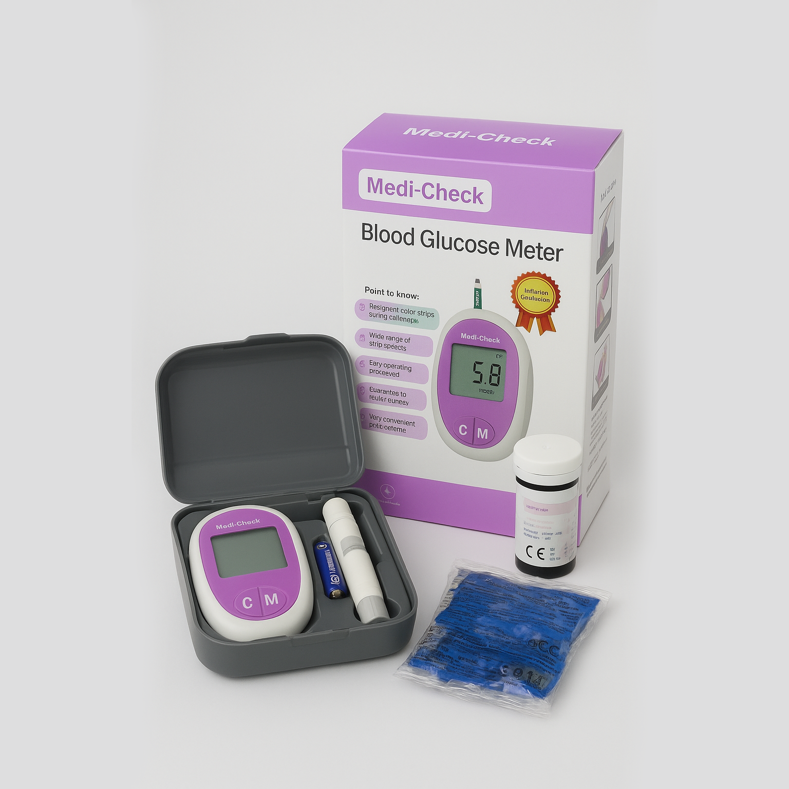 Medical Equipment 2-in-1 Combo Pack with Free Thermometer (Blood Glucose Meter + Digital BP Monitor) - Image 4