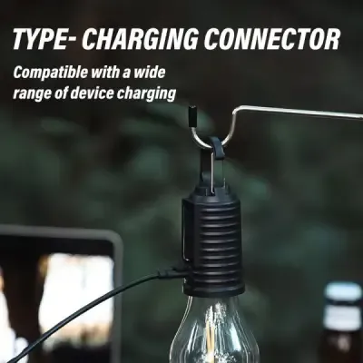 Solar rechargeable camping light, Hookup wire-free, New vintage tungsten, Three light modes, three styles - Image 3