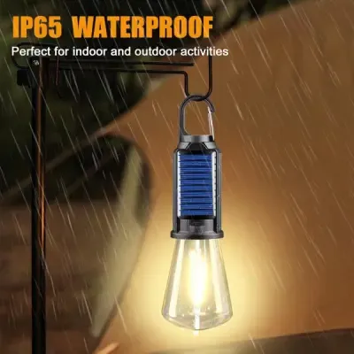 Solar rechargeable camping light, Hookup wire-free, New vintage tungsten, Three light modes, three styles - Image 5
