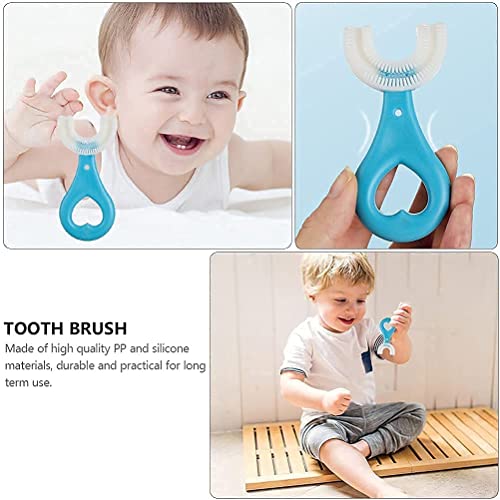 U-Shaped Toothbrush For Kids / Toddler - Toothbrush with Food Grade Soft Silicone Brush Head - Manual Whole Mouth Toothbrush for Kids Age 6-12 Year - 360° Oral Teeth Cleaning Design